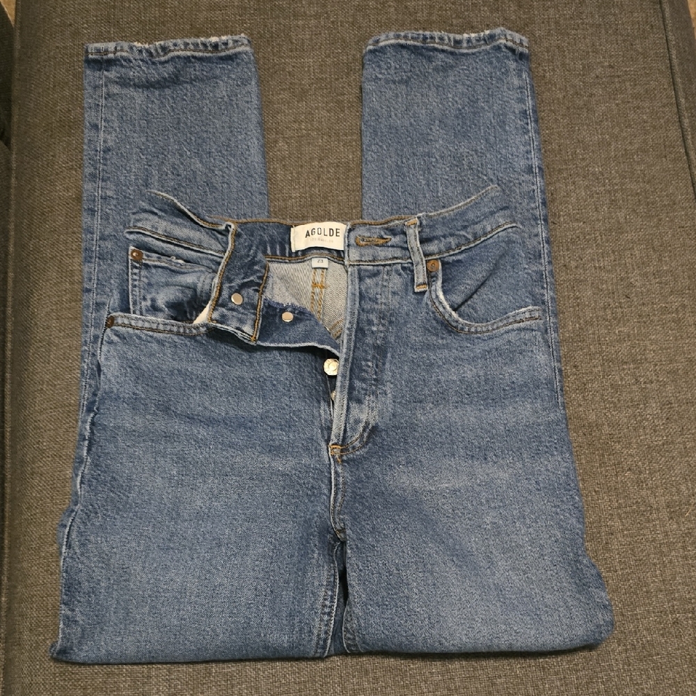 Agolde Classic High Rise Blue RILEY Jeans Size 23 Skinny Fit